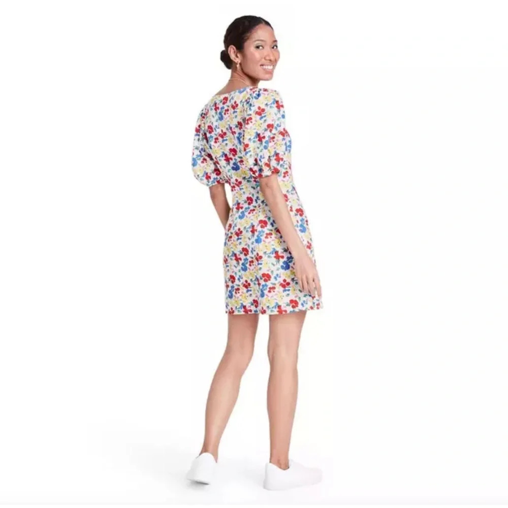 Rixo x Target Floral Womens Mini Dress 14 Casual Linen Artsy Dainty Summer Boho